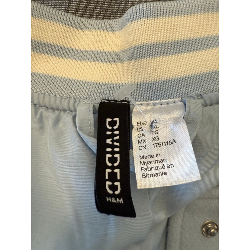 H&M Divided NWOTS Divided Blue and White Varsity Jacket XL - Picture 7 of 8